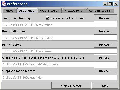 Preferences window snapshot