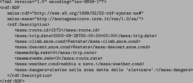 \begin{table}{\tt \begin{tabbing}
   \=   \=   \=   \=   \\
<?xml version...
...ers> \\
\> </rdf:Description> \\
</rdf:RDF> \\
\end{tabbing} }
\end{table}