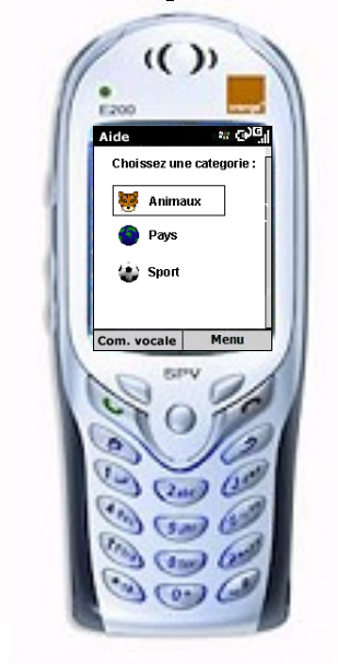phone with game selection menu