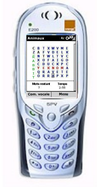 phone with word finding game