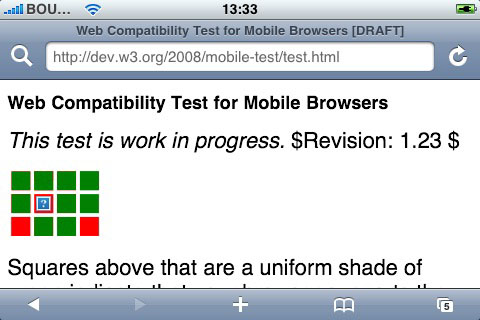 Screenshot of Safari on iPhone