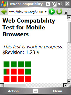 Opera 8.65 on HTC 8125 running Windows Mobile Version 5.0