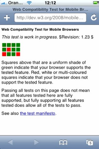 Screenshot of Safari on iPhone