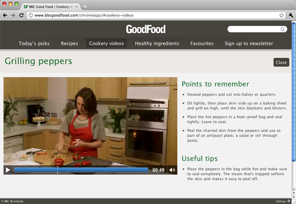 GoodFood Chrome / HTML5 app
