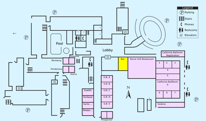 Floor plan with highlight on Characters Sports Bar And Grill