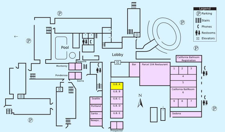 Floor plan with highlight on Grand Ballroom A