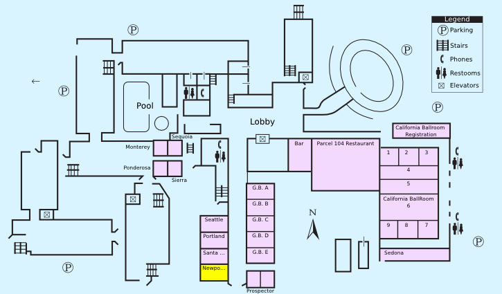 Floor plan with highlight on Newport Beach