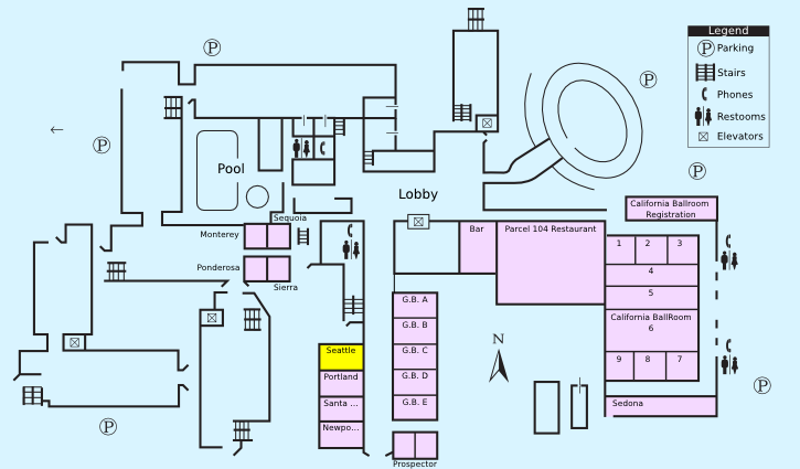 Floor plan with highlight on Seattle