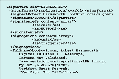 Signature Item Code Sample