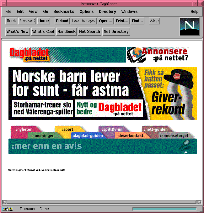 Skjermbilde fra Netscape