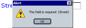 an alert popup , with a helpful error message.