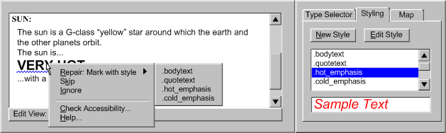error message for misused heading