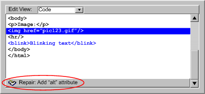 Screen shot demonstrating manual repair advice.
