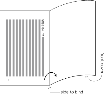 Progression of pages for a book with vertical writing mode