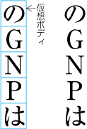 縦組における英数字の配置例1