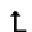 LEFTWARDS TRIANGLE-HEADED ARROW WITH LONG TIP UPWARDS