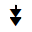 DOWNWARDS TWO-HEADED ARROW WITH TRIANGLE ARROWHEADS