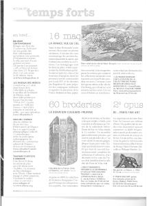 Four articles occupying different
   parts of a four-column layout