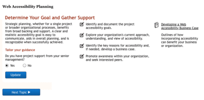 Answering the question will hide (or show) additional Key Actions that the user may not require.