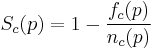 S_c(p) = 1 - \frac{f_c(p)}{n_c(p)}